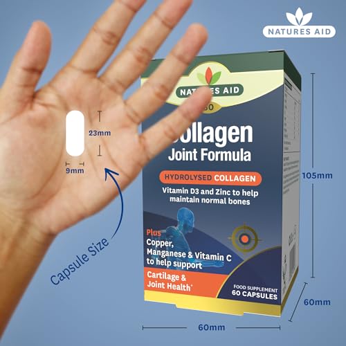 Natures Aid Collagen Joint Formula with Vitamin C, Copper and Manganese, Cartilage and Joint Health, 60 Capsules natures aid