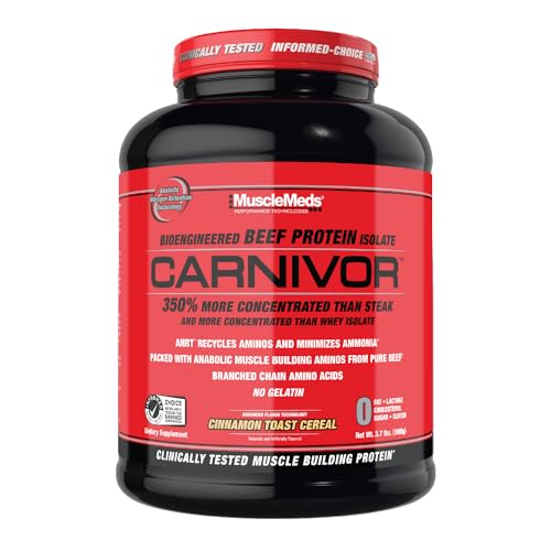 MuscleMeds Carnivor Beef Protein Isolate, 0 Lactose, 0 Sugar, 0 Fat, 0 Cholesterol MuscleMeds