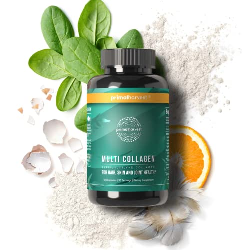 Primal Harvest Multi Collagen Pills for Women and Men (Type I, II, III, V, X) 120 Capsules Primal Harvest