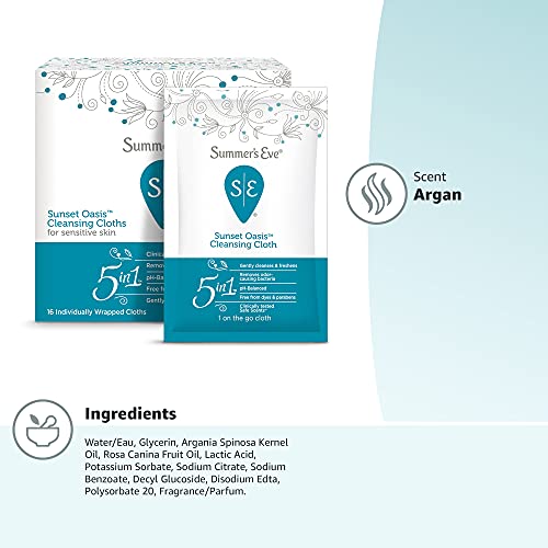 Summer's Eve Cleansing Wipes, Sunset Oasis, 16 count Summer's Eve