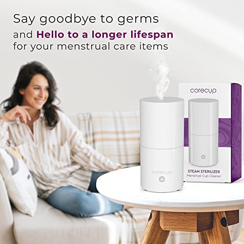 Carecup Menstrual Cup Sterilizer - Modern Menstrual Cup Cleaner Unscented Sanitizer - 2-Minute Carecup