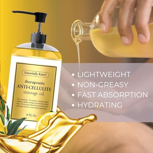 Essentially KateS Anti Cellulite Massage Oil 8 Fl Oz - Helps Break Down Fat Cells in Hip Essentially KateS