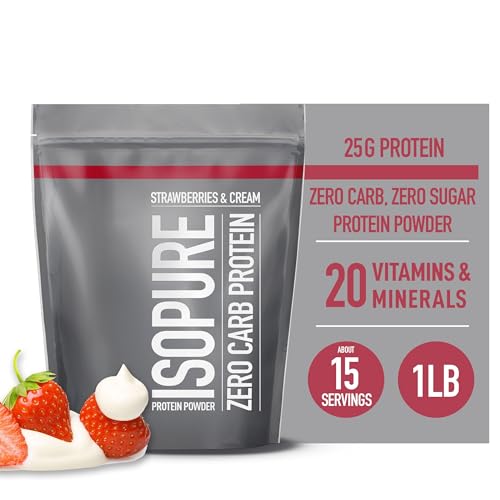 Isopure Protein Powder, Zero Carb Whey Isolate, Gluten Free, Lactose Free, 25g Protein Isopure