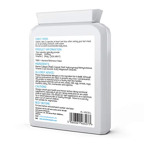 Marine Collagen 600mg 60 Capsules - Highly Bioavailable Naticol® Type 1 swiss bioenergetics