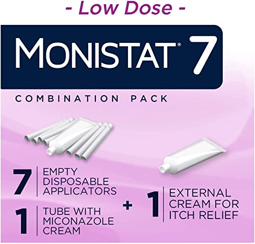 Monistat 7 Simple Cure Feminine Antifungal Cream with RX Strength Cream, 7 Day Treatment Cream Monistat