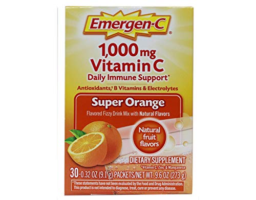 Emergen-C Super Orange Vitamin C - 30 Count (Pack of 4) (Packaging may vary) Emergen-C