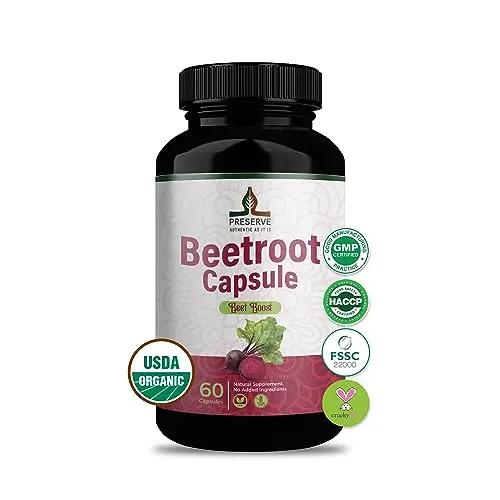 PRESERVE Organic Beetroot casules 16,000mg Per Serving, Natural Monthly Supplement