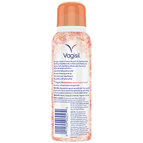 Vagisil Scentsitive Scents Feminine Dry Wash Deodorant Spray for Women, Gynecologist Tested Vagisil