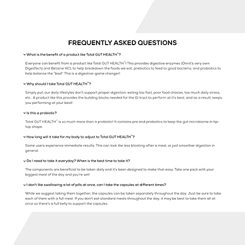 ONNIT Total Gut Health - Complete Probiotics & Digestive Enzyme Supplement ONNIT