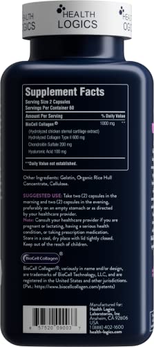 Health Logics BioCell Collagen Joint and Skin Care 120 Capsules HEALTH LOGICS