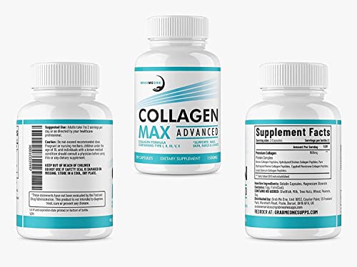 Premium Marine Collagen Supplements for Women, Ultra Potent Marine Collagen Capsules Collagen Max