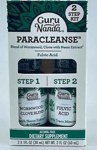 GuruNanda Paracleanse with Wormwood, Clove & Fulvic Acid with Neem Extract - 2 Step GuruNanda