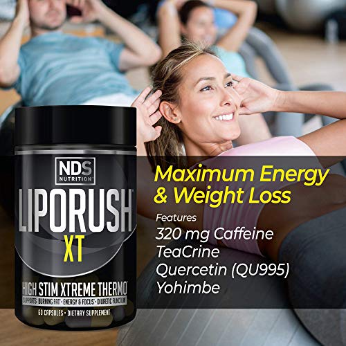 LIPORUSH NDS Nutrition XT - Concentrated Thermogenic with L-Carnitine & Teacrine LIPORUSH