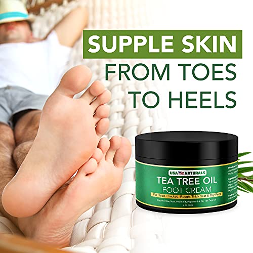 Tea Tree Oil Foot Cream For Dry Cracked Heels Repair - Natural Foot Cream For Dry Cracke USA Naturals