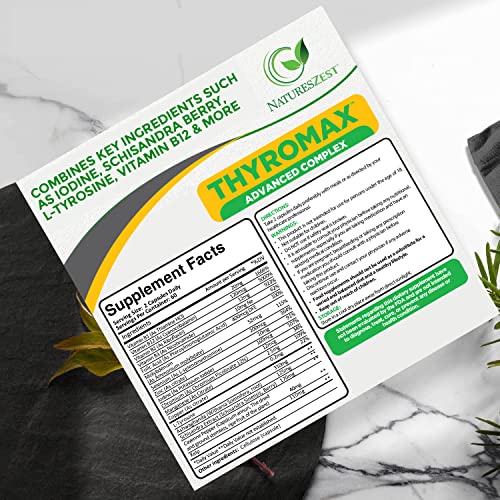 Natures Zest Thyroid Support Supplement for Women & Men - 120 Vegan Capsules Natures Zest