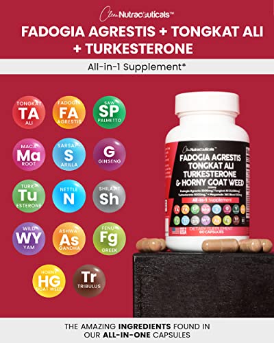 Fadogia Agrestis 5000mg Tongkat Ali 25000mg Turkesterone 5000mg
