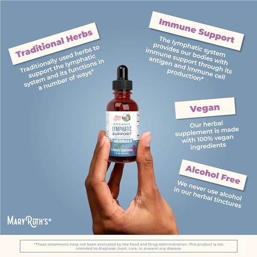 Lymphatic Support Drops | USDA Organic Lymphatic Cleanse Immune Support Supplement MaryRuth Organics