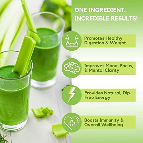 Organic Celery Juice Powder (40 Servings) Supports Gut Health, Detox Juice Cleanse Paradise Naturals, Purest Ingredients from the Source