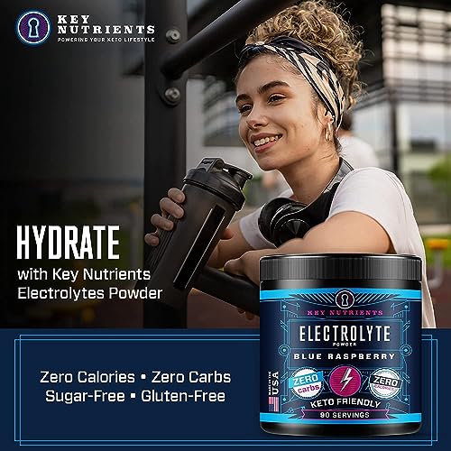 KEY NUTRIENTS Multivitamin Electrolytes Powder No Sugar - Tempting Blue Raspberry KEY NUTRIENTS