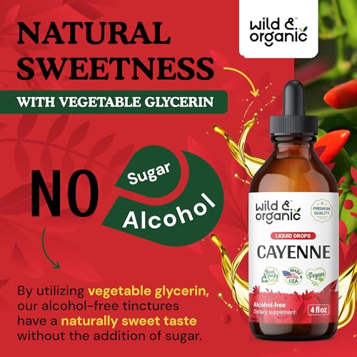 Cayenne Pepper Supplements - Organic Cayenne Pepper Tincture - Cayenne Pepper Liquid Wild & Organic