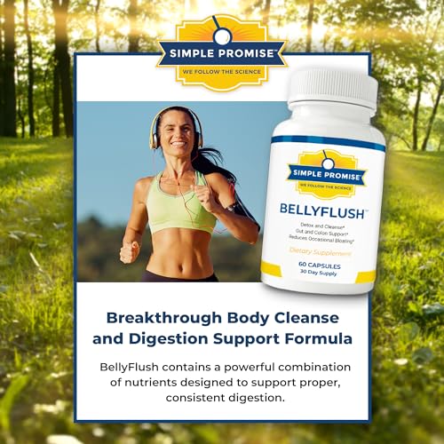 Simple Promise - BellyFlush - Detox and Colon Cleanse - Supports Digestive Health, 60 Capsules Simple Promise