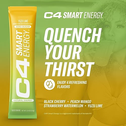 C4 Smart Energy Powder Stick Packs - Sugar Free Performance Fuel & Nootropic Brain Cellucor
