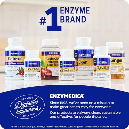 Enzymedica Lypo Gold, Digestive Enzymes for Fat Digestion, Offers Fast Acting Gas Enzymedica