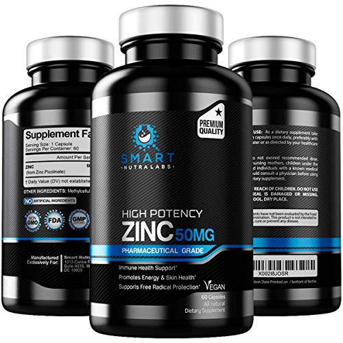 High Potency Zinc Picolinate 50MG- Vegan Zinc Supplement, Supports