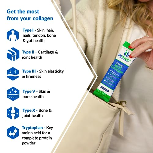 BioTrust Ageless Multi Collagen Peptides Powder – Types I, II, III, V, X – Unflavored Collagen BioTrust