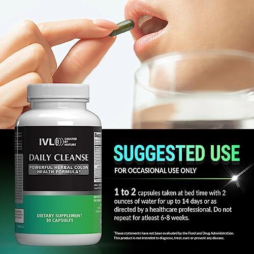 IVL - Daily Cleanse Herbal Colon Health Formula - Detoxification, Probiotic, Digestive Support IVL