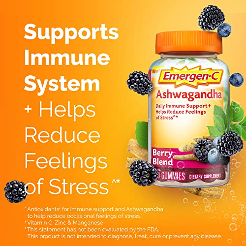 Emergen-C Vitamin C and Ashwagandha Gummies, Dietary Supplement for Immune Support ChapStick