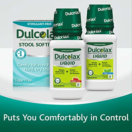 Dulcolax Liquid Laxative, Stimulant Free Laxative for Comfortable Relief, Cherry Flavor, 12 oz. Dulcolax