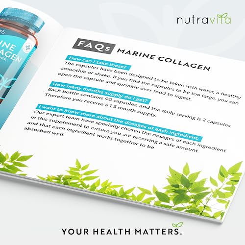 Marine Collagen 1000mg Enhanced with Hyaluronic Acid 100mg - 90 Super Strength Capsules Nutravita
