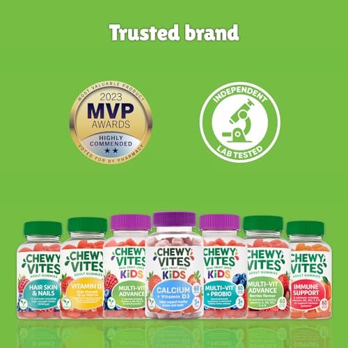 Chewy Vites Beauty Collagen 60 Gummy Vitamins |Hydrolised Collagen, CoQ10, Biotin + Vitamins | 1 Month Supply | Real Fruit Juice | Berry Flavour | 2-a-Day | CHEWY VITES