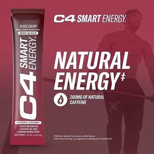 C4 Smart Energy Powder Stick Packs - Sugar Free Performance Fuel & Nootropic Brain Cellucor