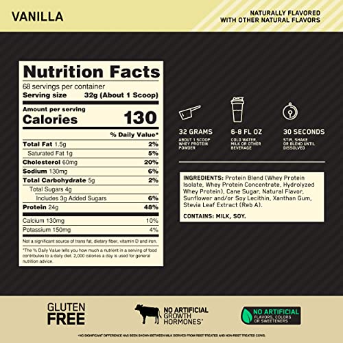 Optimum Nutrition Gold Standard 100% Whey Protein Powder 4.8 (Packaging May Vary) Optimum Nutrition