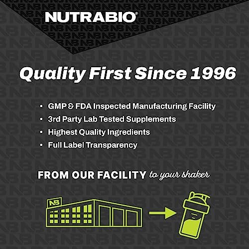 NutraBio Classic Whey Protein Powder- 25G of Protein Per Scoop - Full-Spectrum Amino NutraBio