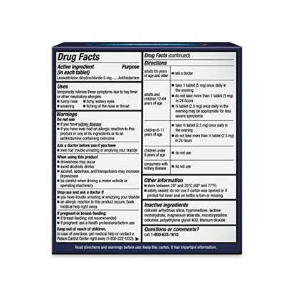 Xyzal Allergy Pills, 24-Hour Allergy Relief, 80-Count, Original Prescription Strength