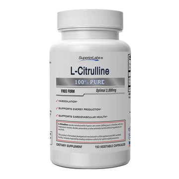 Superior Labs – Pure L-Citrulline – Free Form – Optimal 3,000mg Dosage – 150 Vegetable