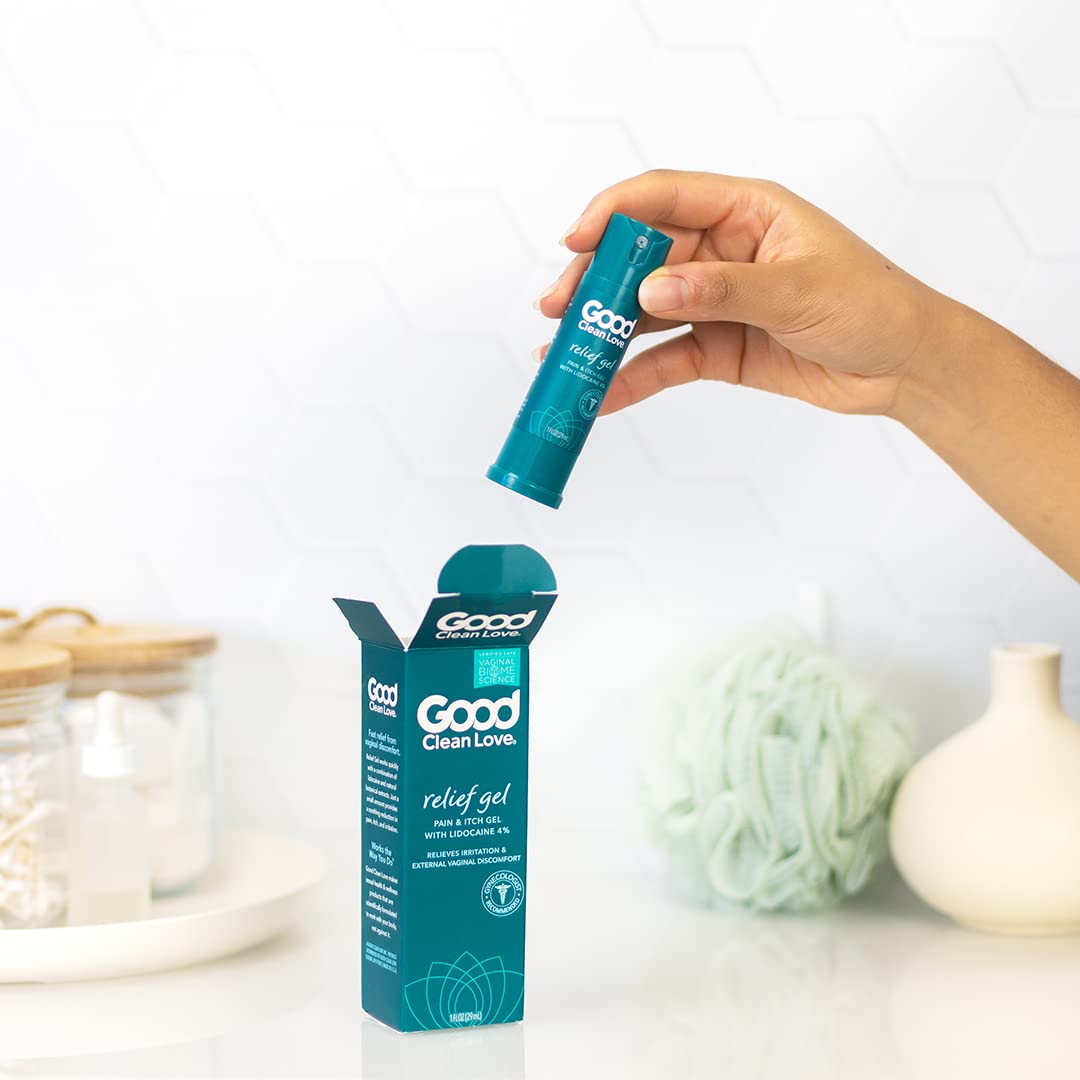 Good Clean Love Relief Gel Pain & Itch with Lidocaine 4%, Fast-Acting Relief from Pain, Itch, and Irritation Good Clean Love