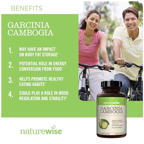 Naturewise Garcinia Cambogia with Pure Garcinia Cambogia Extract, 60% HCA Concentrati NatureWise
