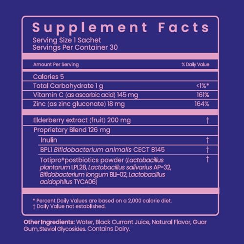 Be Healthy 3-in-1 Liquid Probiotics for Women and Men - Vitamin C, Zinc, Elderberry 