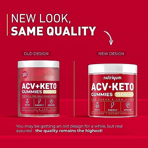Keto ACV Gummies 1500 mg - Gelatin-Free Apple Cider Vinegar Gummies - Low Carbs Pectin XELAR