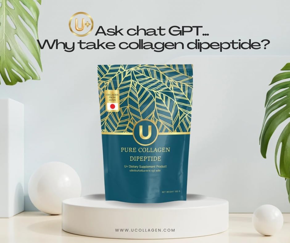 U+ Pure Collagen Dipeptide Supplement - Advanced Hydrolyzed Collagen Powder for Skin, Hair U+ Pure Collagen