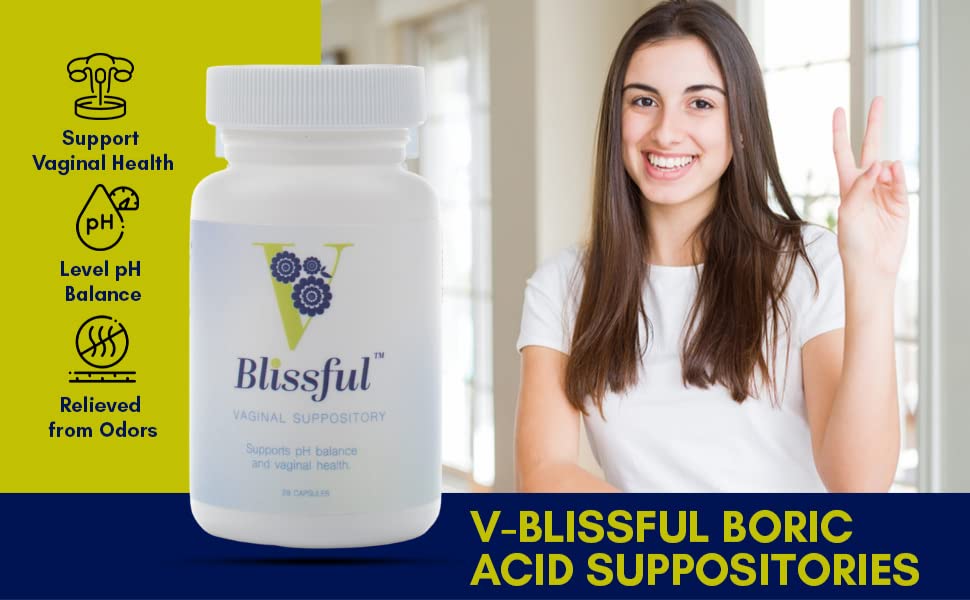 V Blissful Boric Acid Suppository & Soothing Vaginal Solution for Yeast Infection & Bacterial Vaginosis
