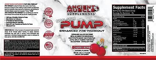Ancient Muscle Pre Workout Stimulant-Free Pump Supplement - Citrulline Malate, Beta Alanine
