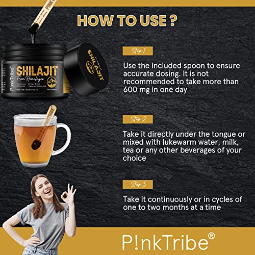 Shilajit Resin, Original Himalayan Shilajit 30g - Gold Grade 100% Pure, Rich in Fulvic P!nkTribe