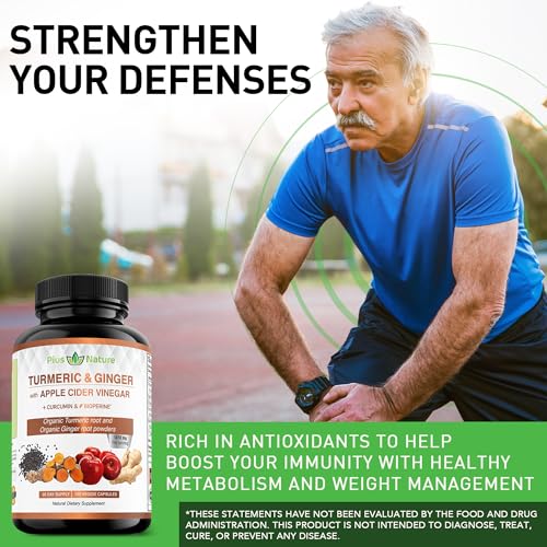 PIUS NATURE Turmeric Curcumin and Ginger with Apple Cider Vinegar, USDA Organic PIUS NATURE