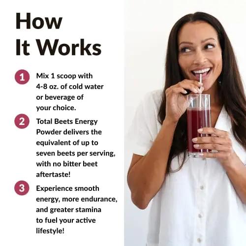 Force Factor Total Beets Energy Drink Mix, Superfood Beet Root Powder with Nitrates Force Factor