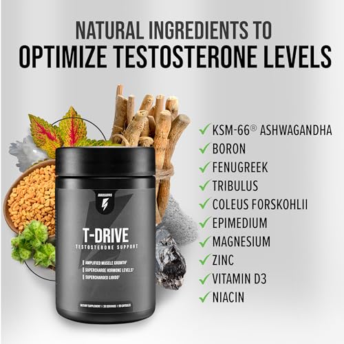 InnoSupps : T-Drive | Testosterone Booster | Amplify Muscle Growth | KSM-66 Ashwagand InnoSupps